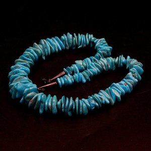 INCREDIBLE HUGE 212 GRAMS NUGGET TURQUOISE OLD NAVAJO NECKLACE